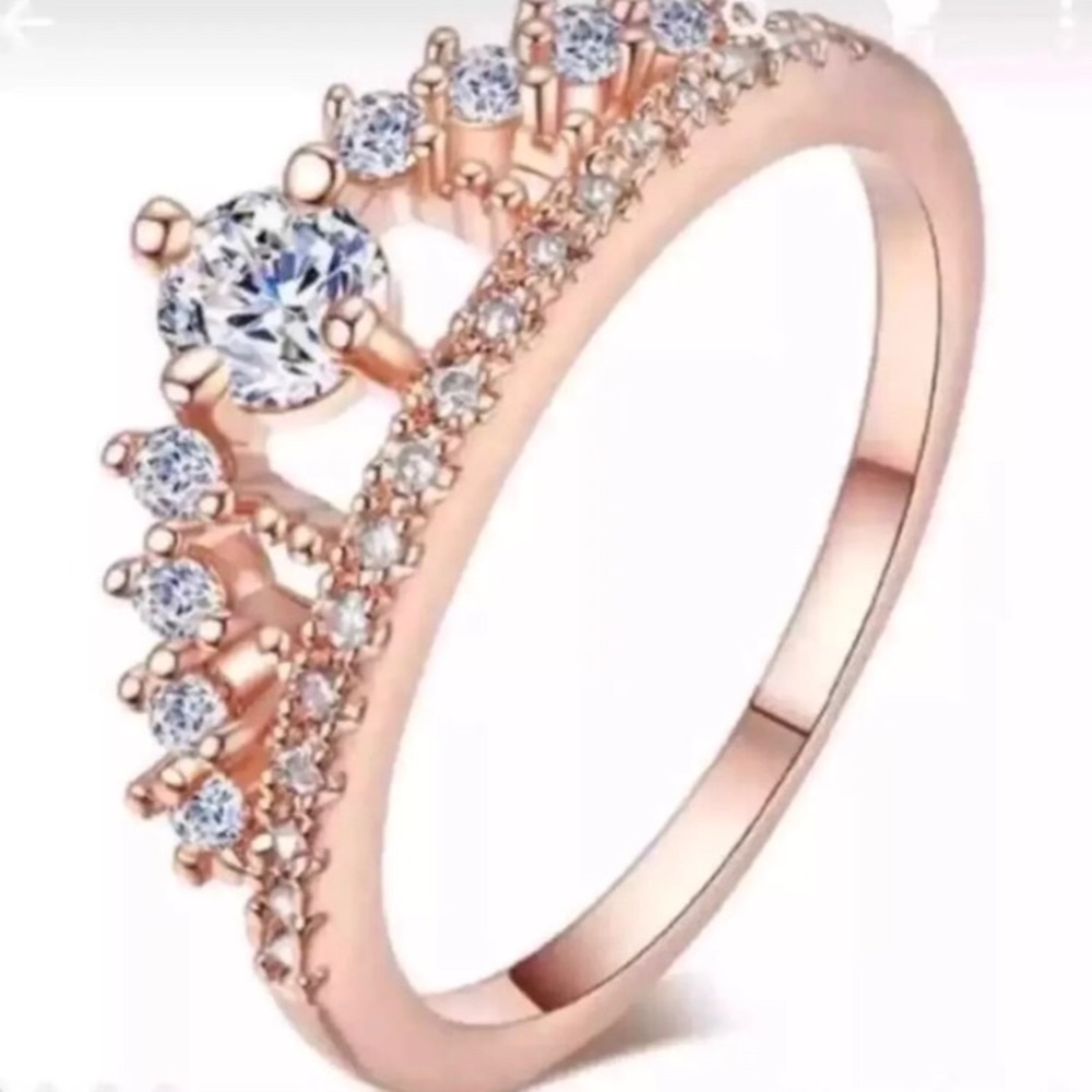 Ladies Princess Queen Diamond Crown Ring